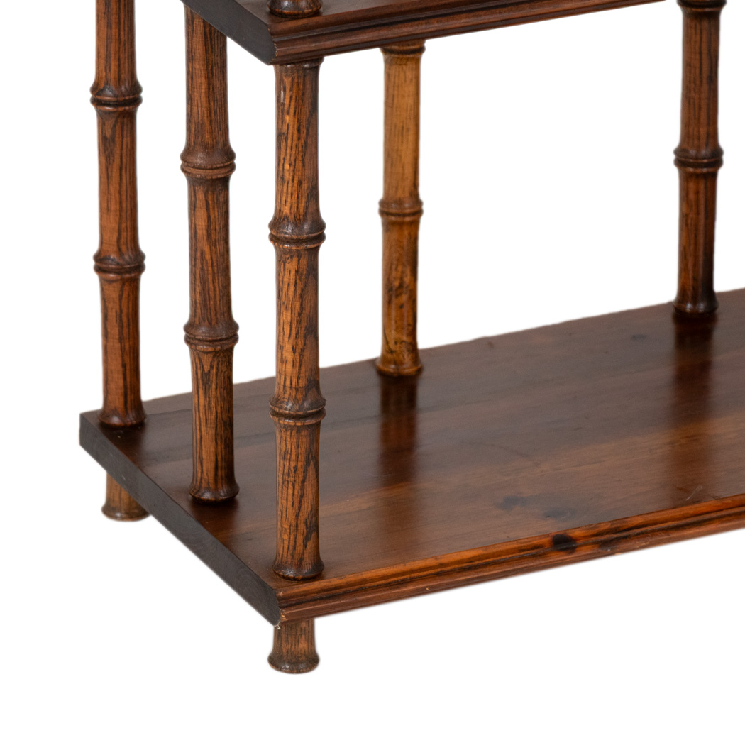 Vintage Three Tier Faux Bamboo Leg Shelf | Grandview Mercantile