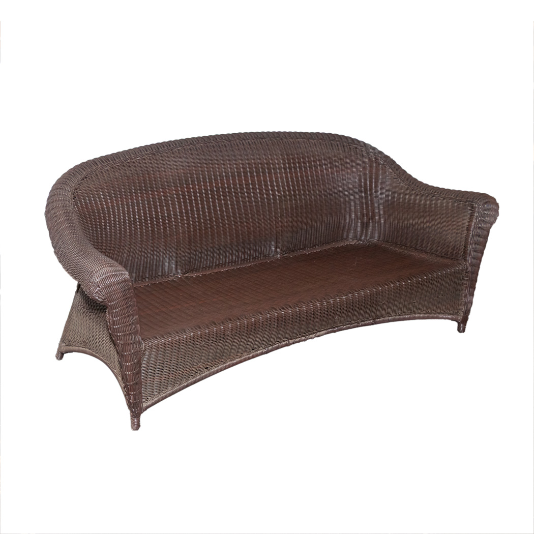 ZKAPI_111-2 All Weather Brown Wicker Sofa - Image 1