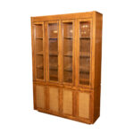 Vintage Oak China Cabinet with Lower Cane Doors
