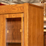Vintage Oak China Cabinet with Lower Cane Doors - Image 2