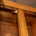 Vintage Oak China Cabinet with Lower Cane Doors - Image 4