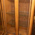Vintage Oak China Cabinet with Lower Cane Doors - Image 5