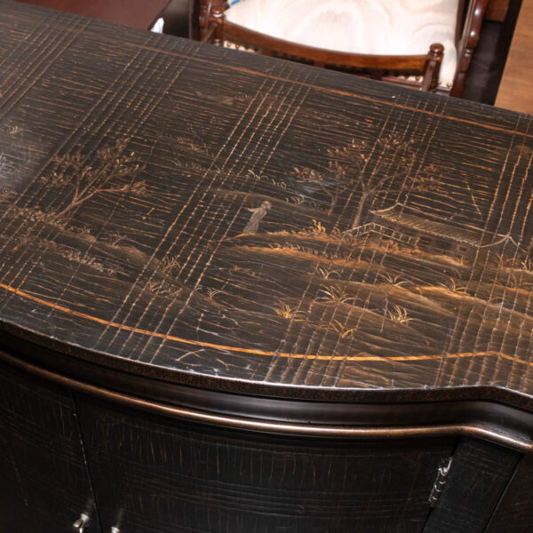 ETHAN ALLEN Chinese Distressed Black Ming Style Console