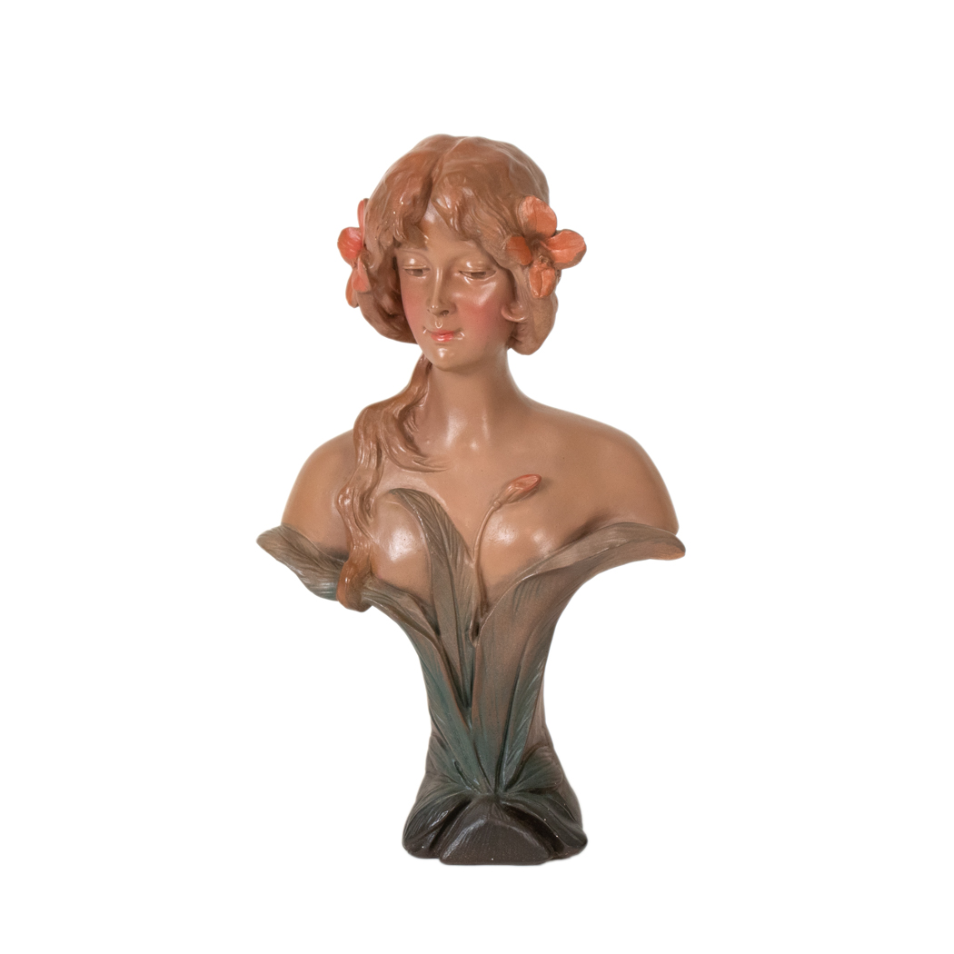 ZLINA_110-2 Vintage Art Nouveau Style Plaster Bust - Image 1