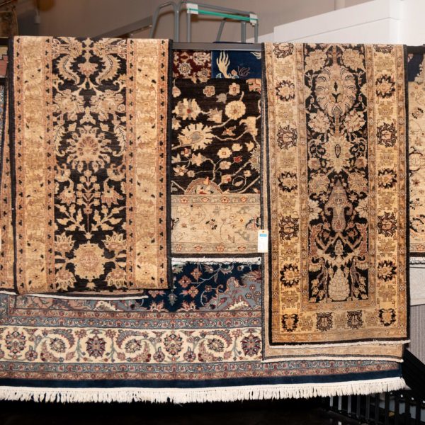 2'6” x 10'10” Hand Knotted Black and Gold Wool Runner | Grandview