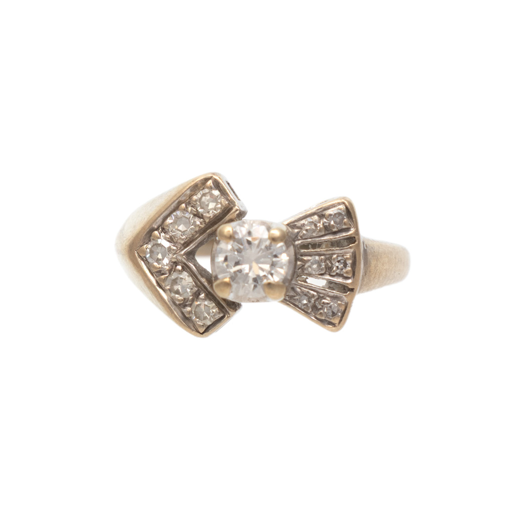 LD_176-3 Antique Art Deco Diamond Ring in 14 Karat White Gold - Image 1