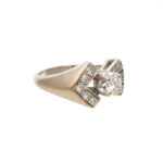 Antique Art Deco Diamond Ring in 14 Karat White Gold - Image 3