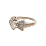 Antique Art Deco Diamond Ring in 14 Karat White Gold - Image 5