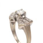 Antique Art Deco Diamond Ring in 14 Karat White Gold - Image 2