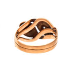 Antique Victorian Double Snake Ring with Diamond Accents in 10 Karat Gold - Image 4