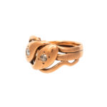 Antique Victorian Double Snake Ring with Diamond Accents in 10 Karat Gold - Image 5