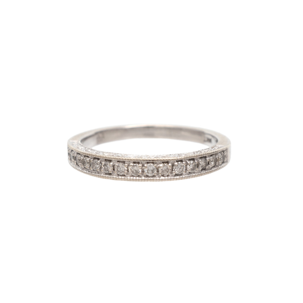 LD_10239-3 Diamond Band in 14 Karat White Gold - Image 1