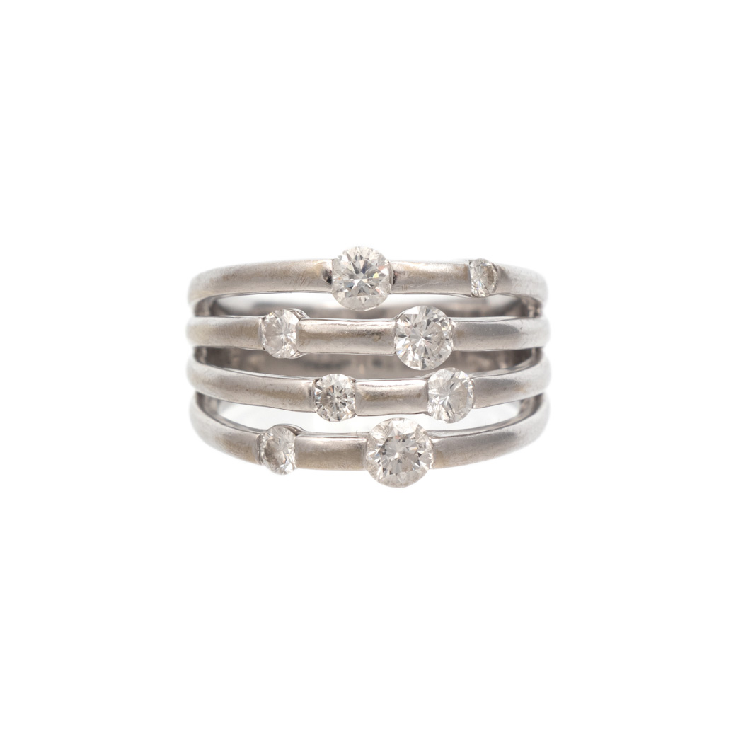 ZPRL_100-2 Multi-Band Diamond Ring in 14 Karat White Gold - Image 1