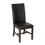 Set of 4 HAVERTY’S Leather Contrast Stitch Dining Chairs - Image 5
