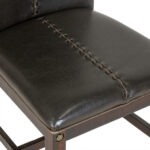 Set of 4 HAVERTY’S Leather Contrast Stitch Dining Chairs - Image 3