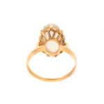 Solitaire Cabochon Chalcedony Ring in 14 Karat Gold - Image 4