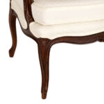 French Louis XV Style Armchair with Ivory Shell Upholstery - Image 7