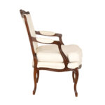 French Louis XV Style Armchair with Ivory Shell Upholstery - Image 4