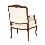 French Louis XV Style Armchair with Ivory Shell Upholstery - Image 3