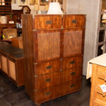 Vintage HENREDON Campaign Style Chest with Reeded Doors - Image 2