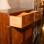Vintage HENREDON Campaign Style Chest with Reeded Doors - Image 4