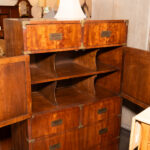 Vintage HENREDON Campaign Style Chest with Reeded Doors - Image 3