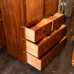 Vintage HENREDON Campaign Style Chest with Reeded Doors - Image 5