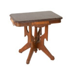 Antique Eastlake Victorian Side Table with Marble Top