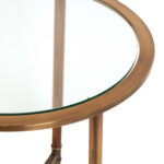 Round Glass Top Accent Table on Brass Base - Image 2