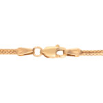 V-Shaped Necklace with Diamonds on Flat Wheat Chain in 14 Karat Gold - Image 4