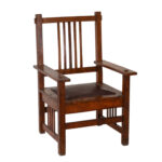 Antique Quarter Sawn Oak Arts & Crafts Style Armchair