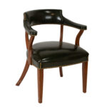Pair of Captain’s Chairs in Dark Green Upholstery - Image 2