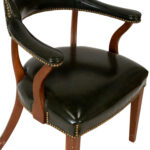 Pair of Captain’s Chairs in Dark Green Upholstery - Image 4