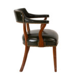 Pair of Captain’s Chairs in Dark Green Upholstery - Image 6