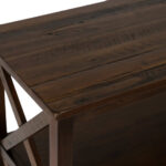 Hand Hewn Look Bookshelf with ‘X’ Side Details - Image 2