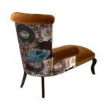 Yellow Velvet Tufted Back Chaise Lounge with Embroidered Dragon Design - Image 6