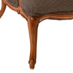 French Louis XV Style Low Back Wood Framed Armchair - Image 6