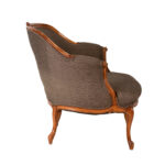 French Louis XV Style Low Back Wood Framed Armchair - Image 7