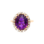 Vintage Amethyst and Diamond Ring in 14 Karat Gold