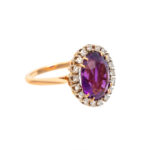 Vintage Amethyst and Diamond Ring in 14 Karat Gold - Image 3