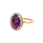 Vintage Amethyst and Diamond Ring in 14 Karat Gold - Image 5