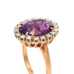 Vintage Amethyst and Diamond Ring in 14 Karat Gold - Image 2