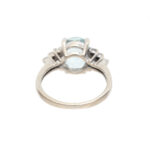 Aquamarine and Diamond Ring in 14 Karat White Gold - Image 4