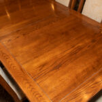 Vintage Oak Dining Table with 2 Leaves and 6 Chairs - Image 2