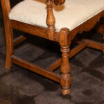 Vintage Oak Dining Table with 2 Leaves and 6 Chairs - Image 7