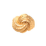 Wide Swirl Textured and Faceted Ring in 14 Karat Gold