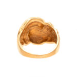 Wide Swirl Textured and Faceted Ring in 14 Karat Gold - Image 4