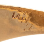 Wide Swirl Textured and Faceted Ring in 14 Karat Gold - Image 6