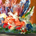 NJ PESCI “Floral Still Life” Original Oil on Canvas - Image 2