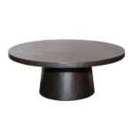 CRATE AND BARREL Willy Charcoal Concrete Pedestal Coffee Table
